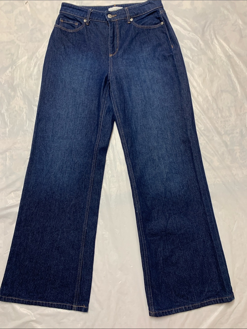 Loft The Wide Leg High Rise Dark Wash Jeans NWOT Size 4/27